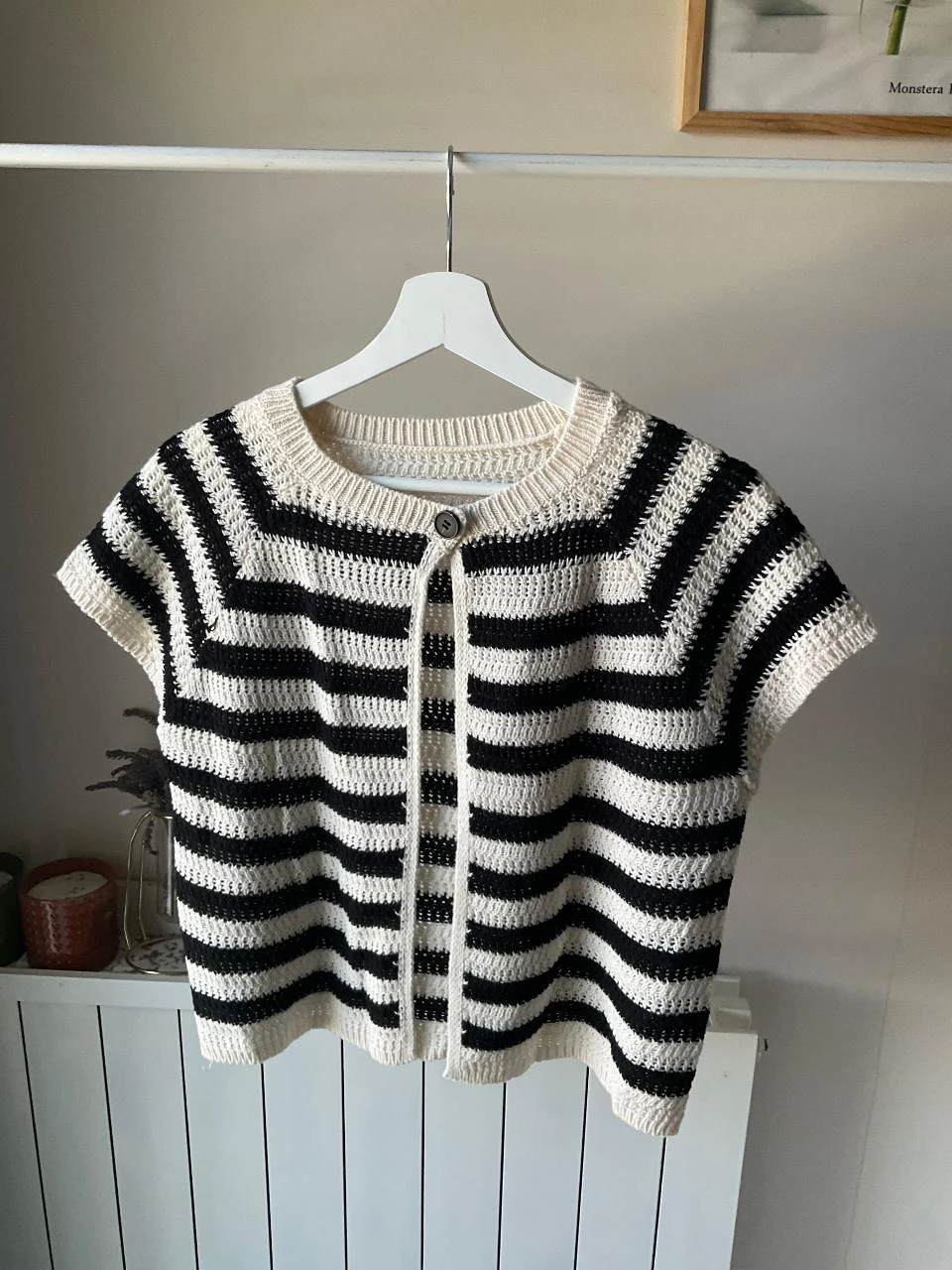 Chaleco crema y negro estilo marinero nuevo Talla M – photo 2